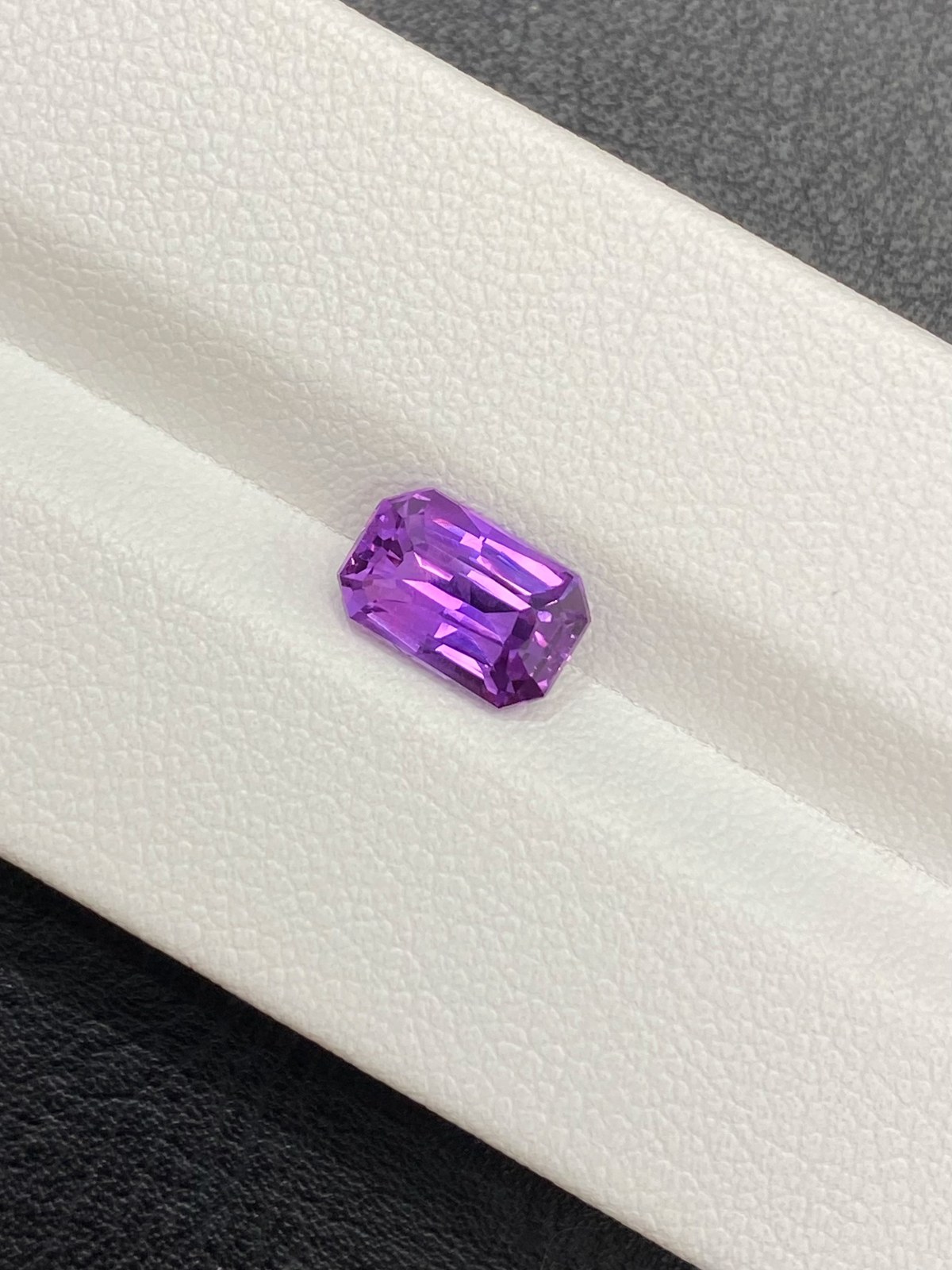 2.14 carat Vivid Purple Sapphire Emerald Cut Stone Image 2