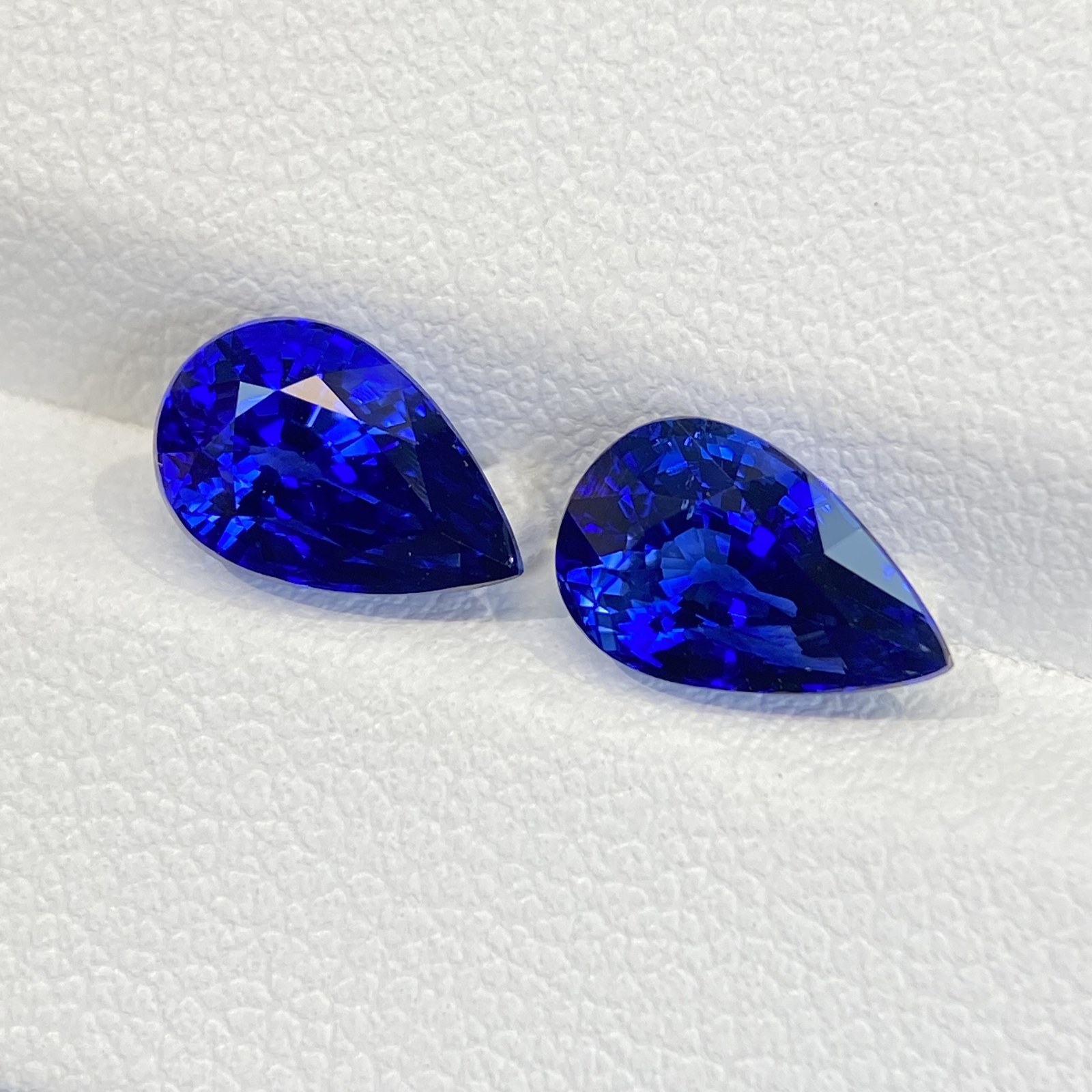 4-carat Royal Blue Sapphire Pair, marquise cut, deep color