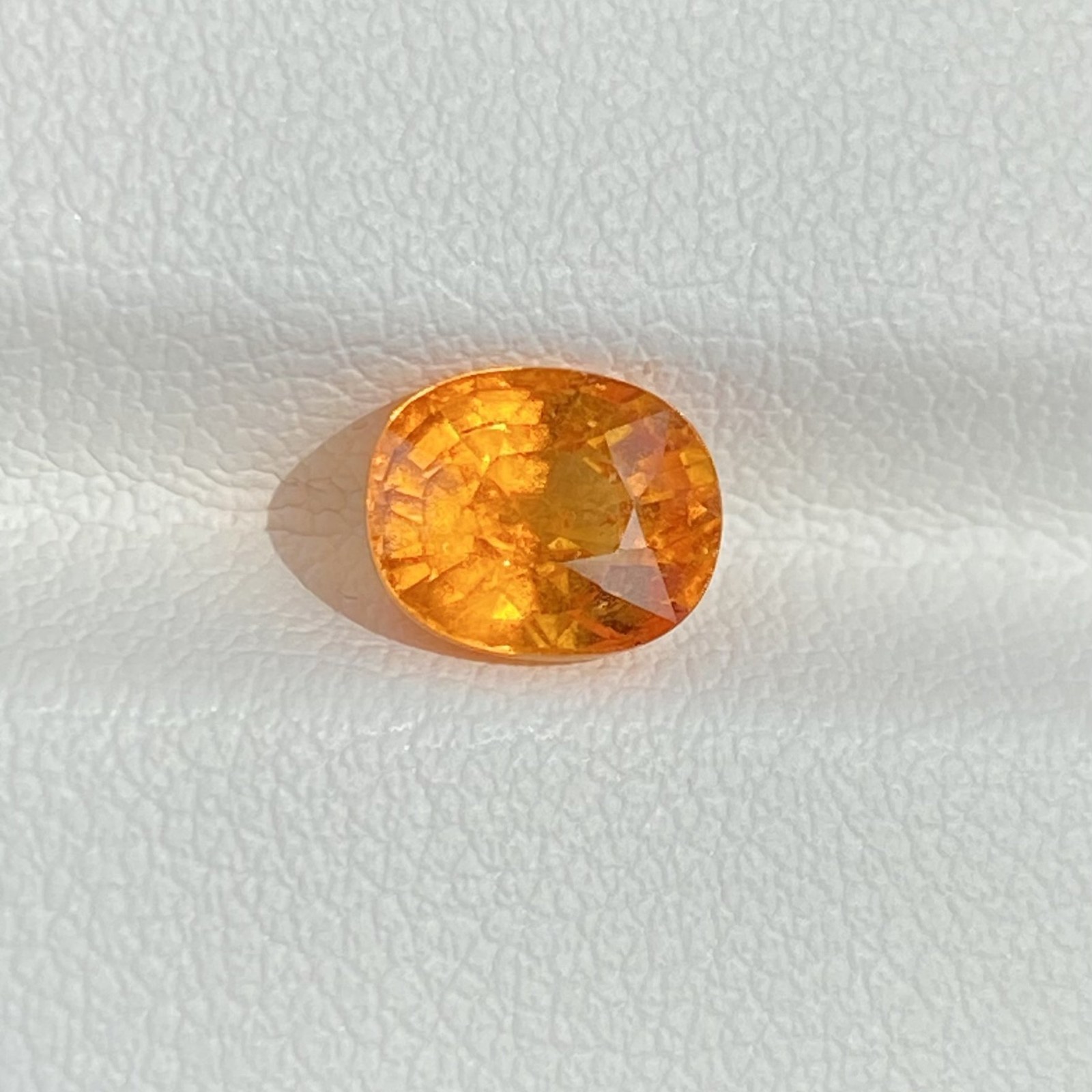 2.03-carat Cushion Fancy Orange Stone, untreated, unique gemstone color