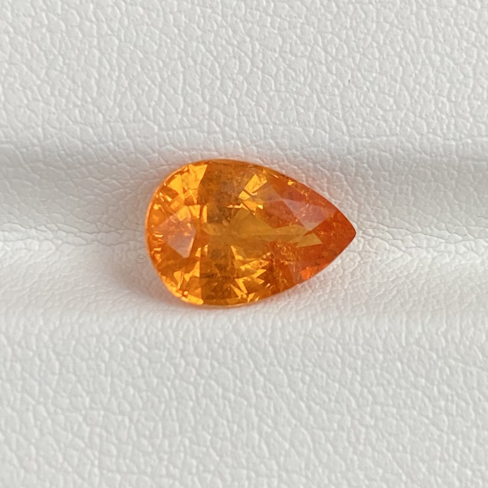 2.86-carat Drop Shape Fancy Orange Stone, pure and untreated, bright color