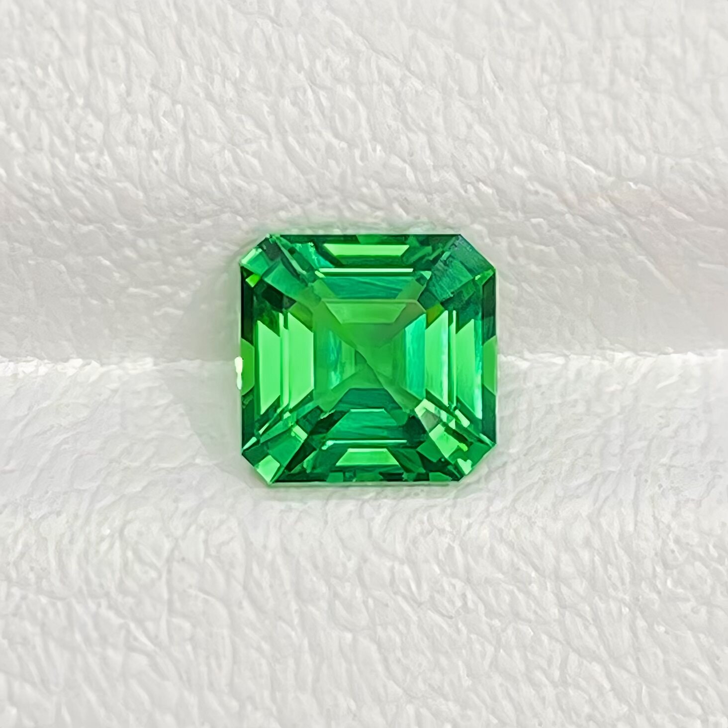 1.05-carat Fancy Green Square Tsavorite gemstone