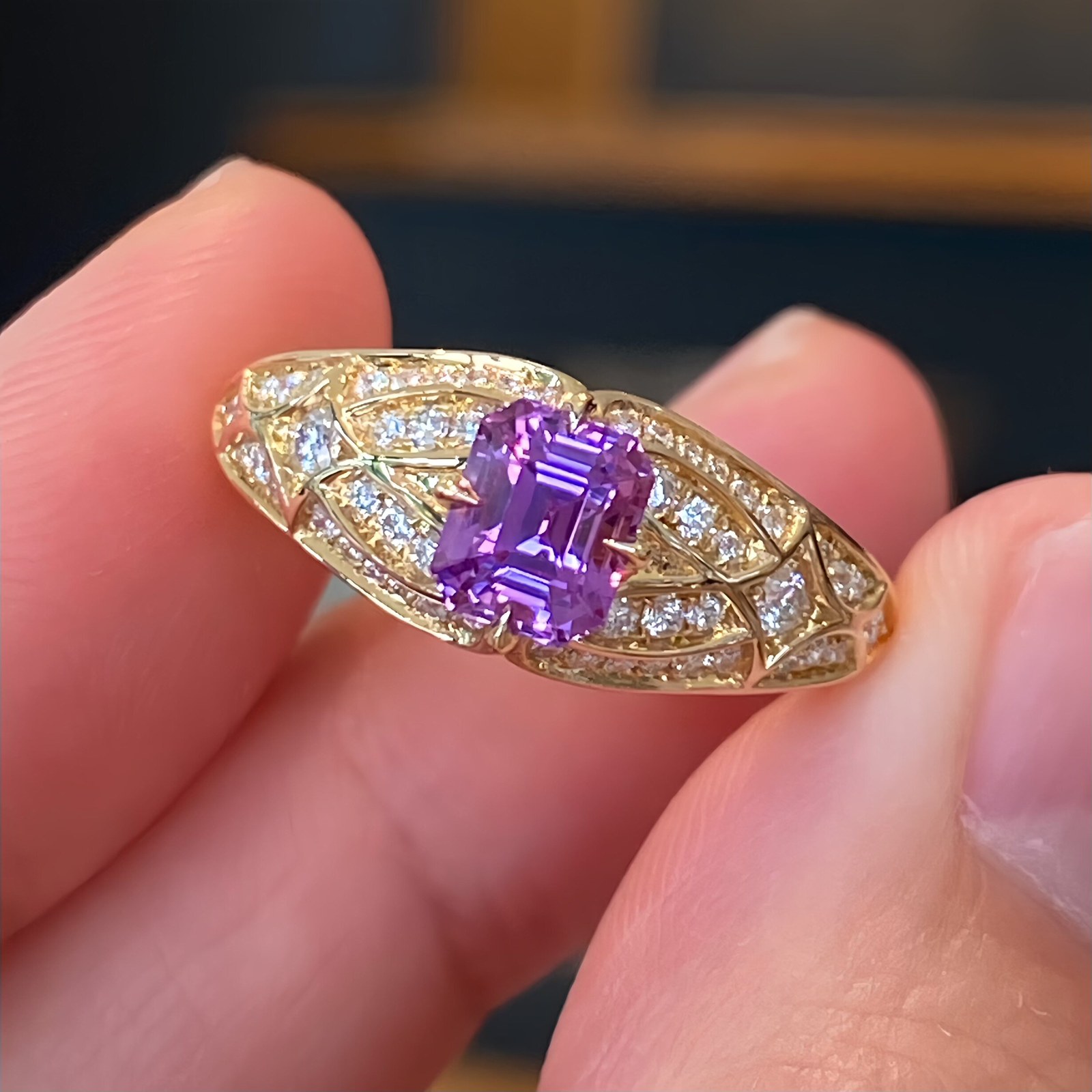 Purple Sapphire Fancy Shape Ring · 3/4